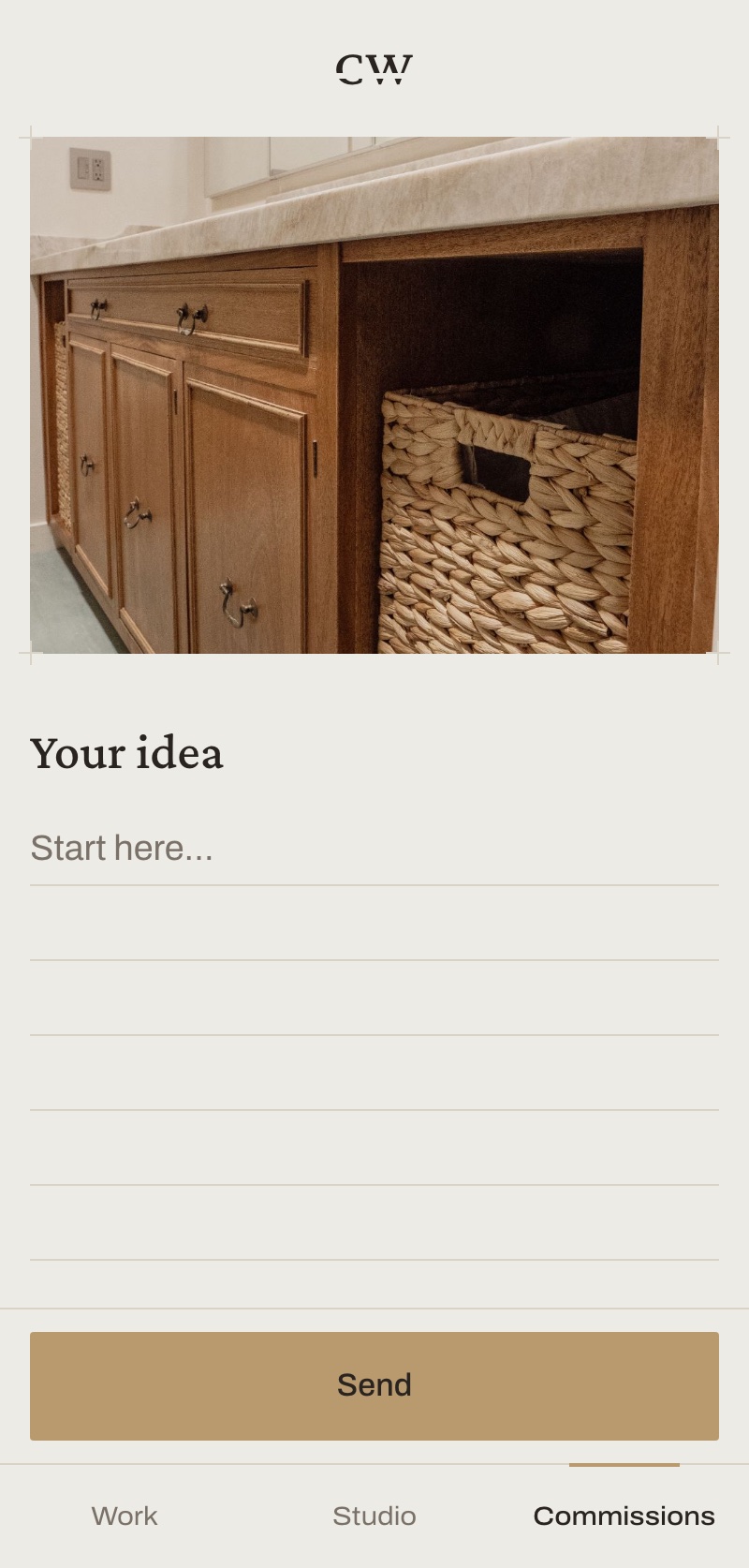 Chandler Woodworking website, Mobile commissions