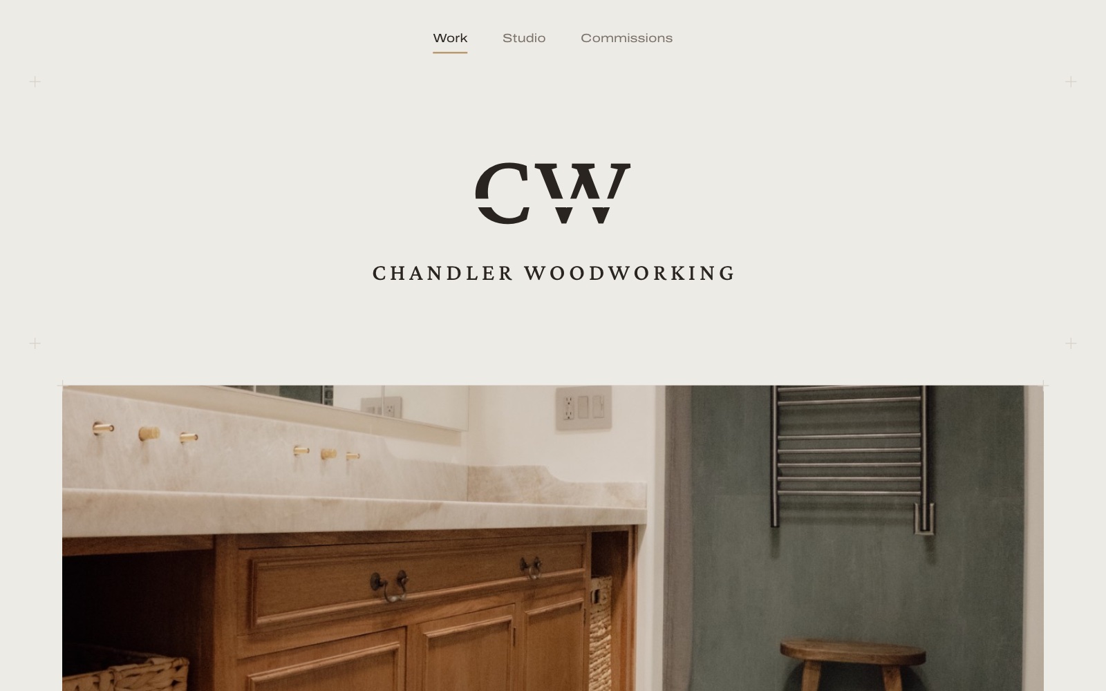 Chandler Woodworking website, Home