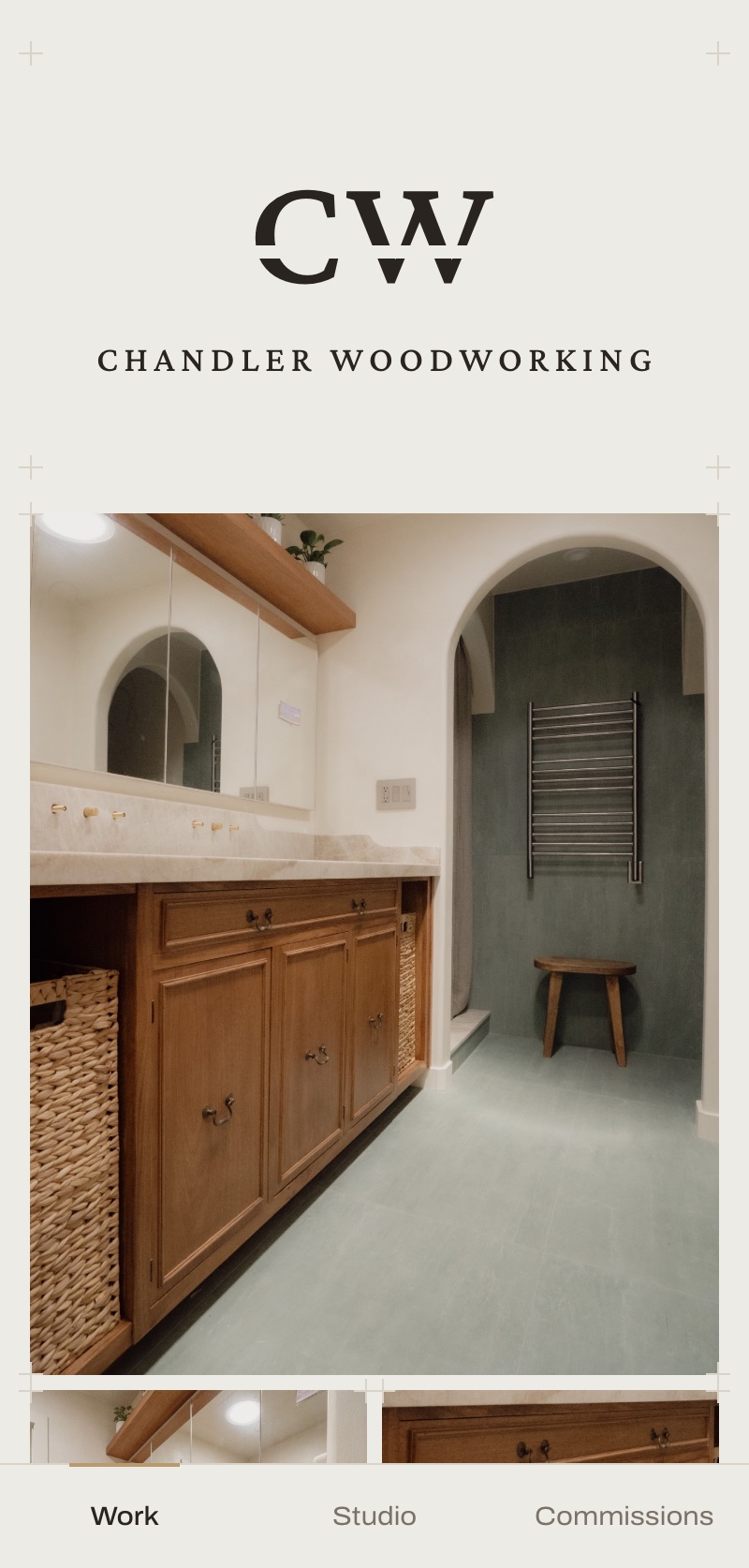 Chandler Woodworking website, Mobile home