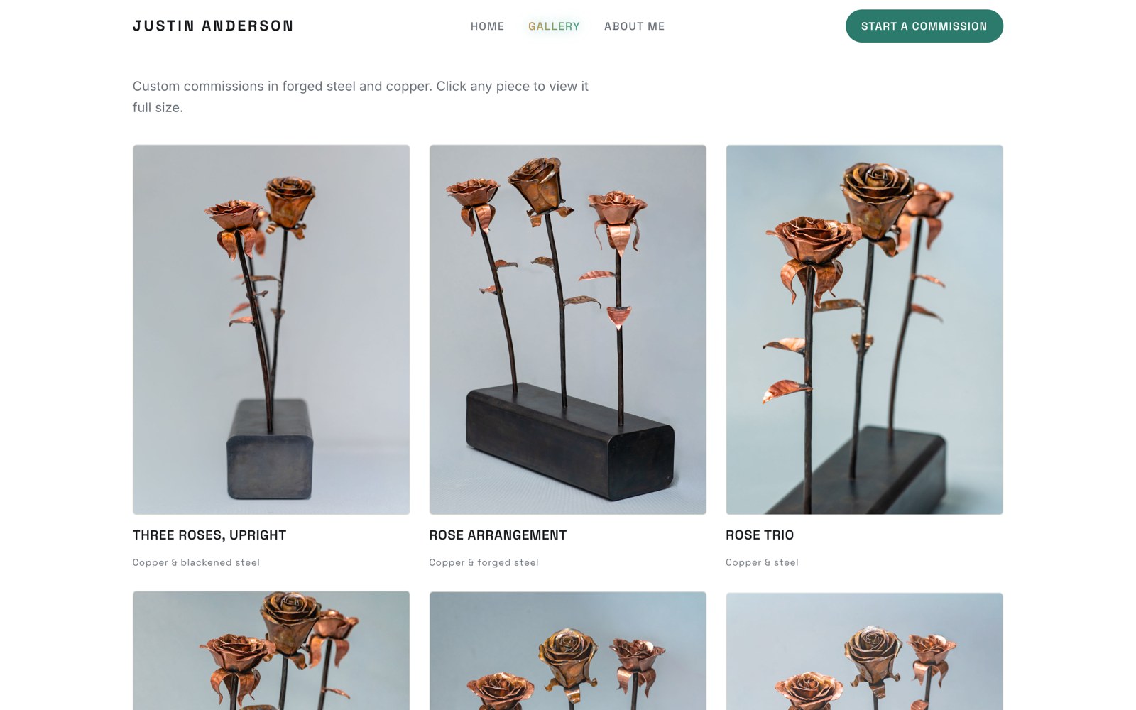 Justin Anderson website, Gallery