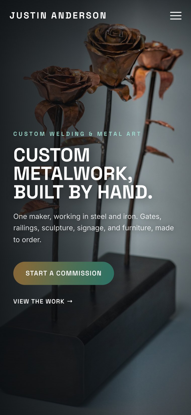 Justin Anderson website, Mobile home