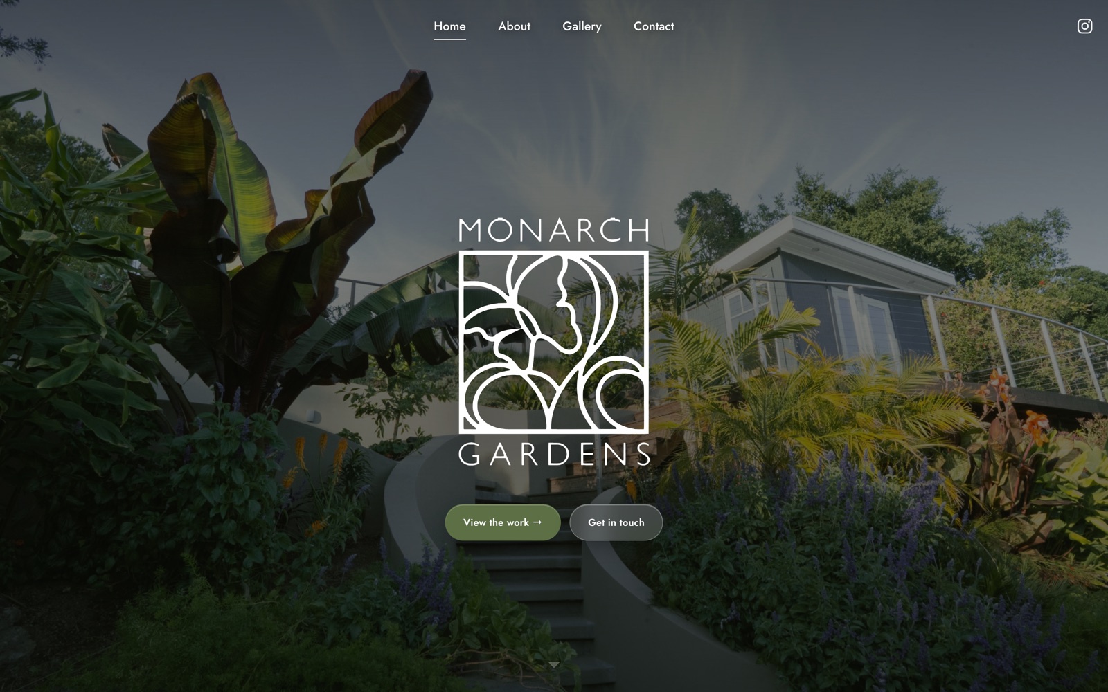 Monarch Gardens website, Home